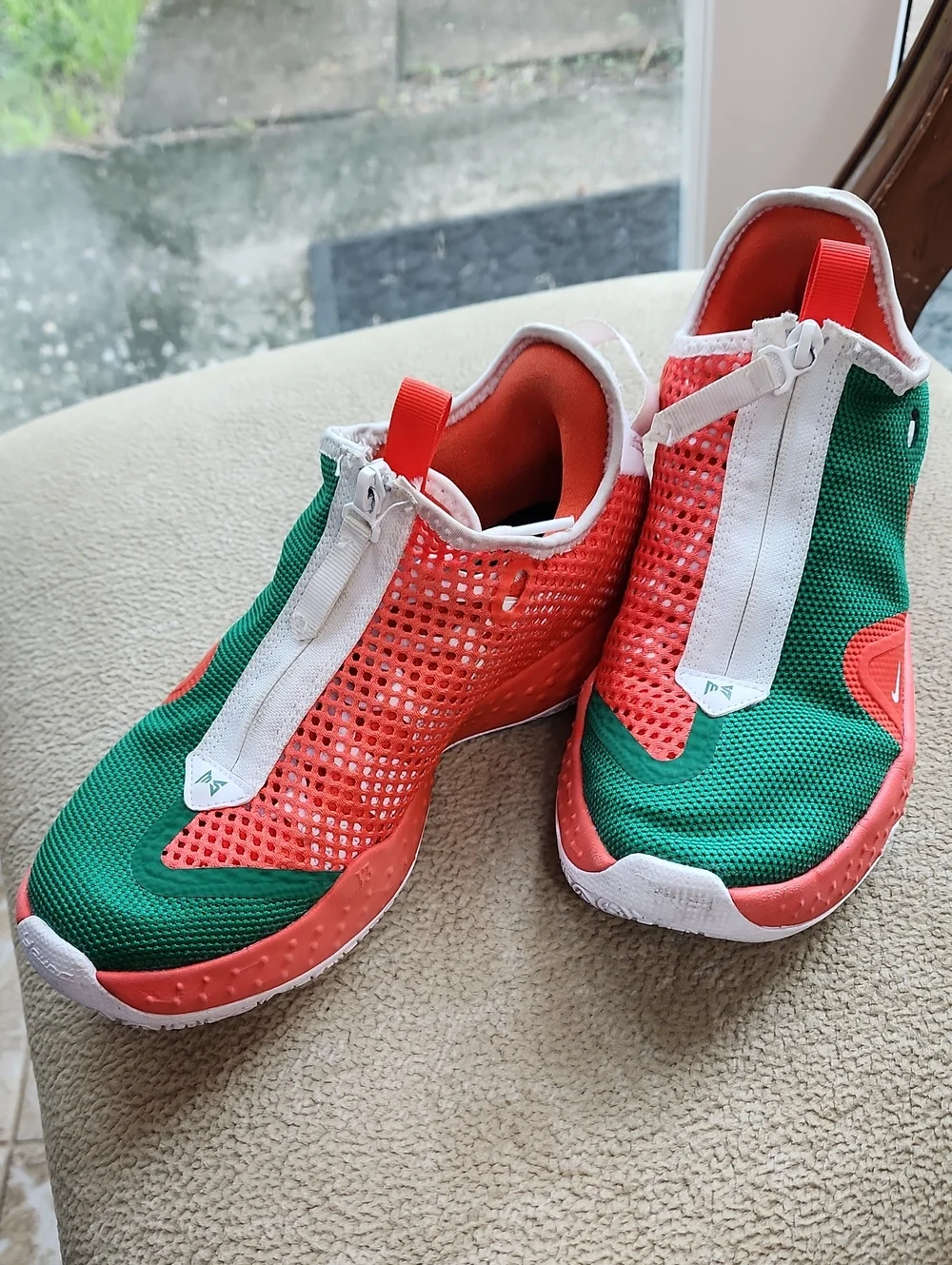 Nike PG 4 By You Custom Orange Green Paul George CQ7339-991 Basketball Item#1022